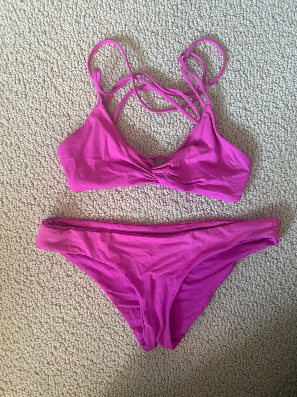 L*Space Pink Bikini Top & Bottom Classic in Medium